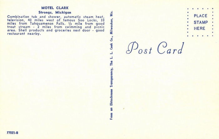Clarke Motel - Old Postcard